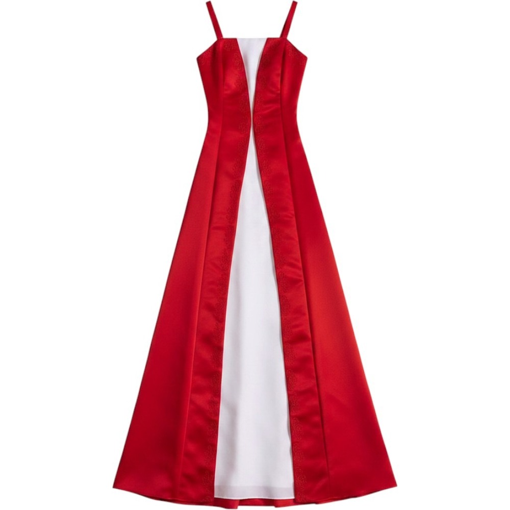 Angels New York Kids Girls Gown Sze 12 Red Formal
Dress Ocassion Holiday Festive - Picture 3 of 16